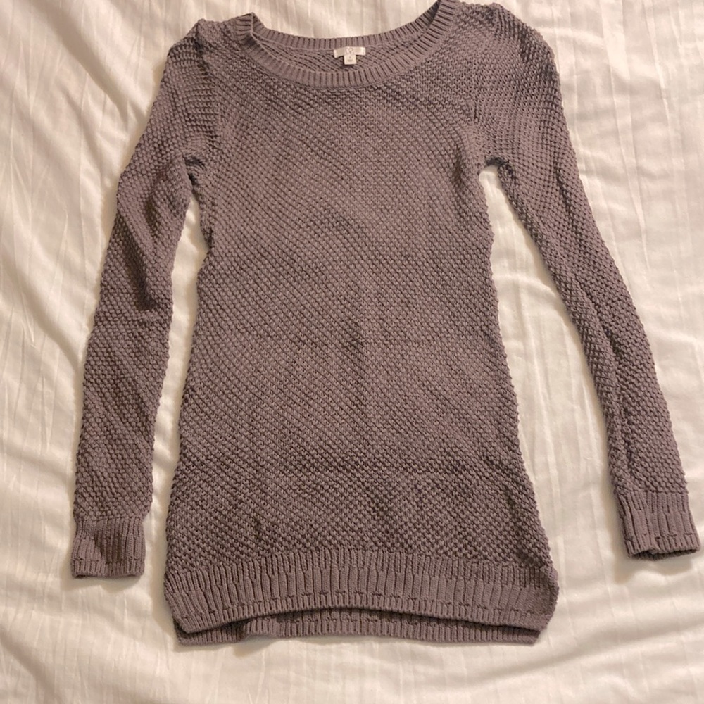 Cotton Scoop-Neck Sweater in Purple